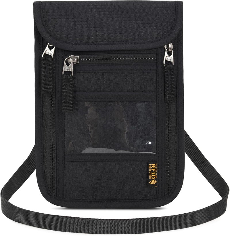 Arouselove Neck Wallet Lightweight RFID Blocking Waterproof Travel Pouch for Women Men - Image 1